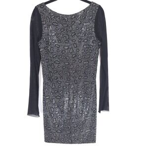 NWT PINKO ITALY MADE Women's Mini Dress MEDIUM Black BERCY ABITO Sheer Open Back